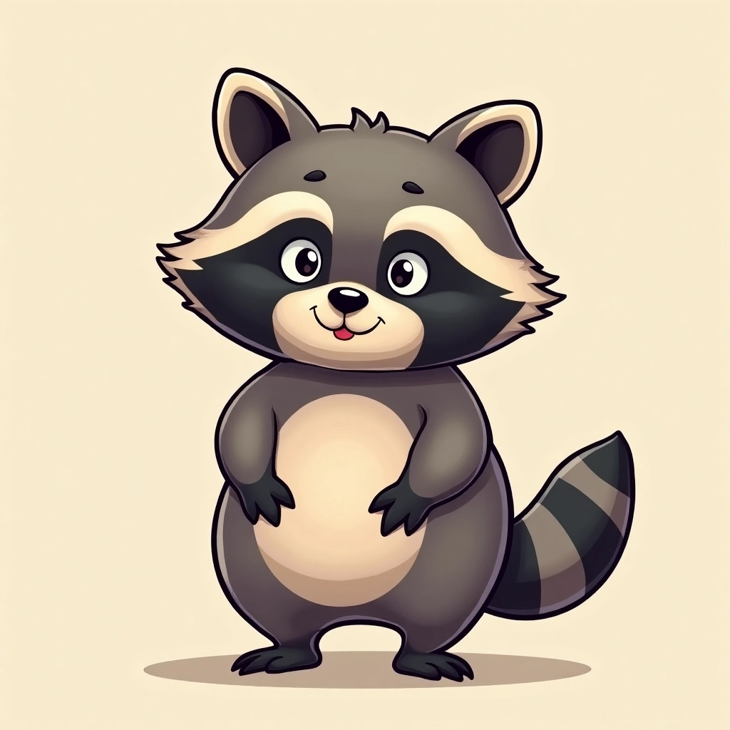 Adorable Cartoon Raccoon